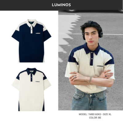 Áo Polo Oversize Lumi Navier Vải Thun Cotton