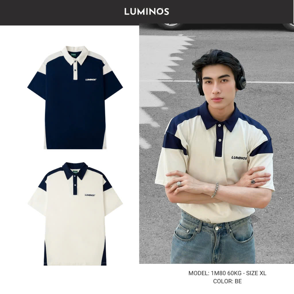 Áo Polo Oversize Lumi Navier Vải Thun Cotton